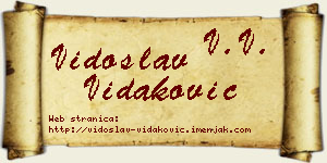Vidoslav Vidaković vizit kartica